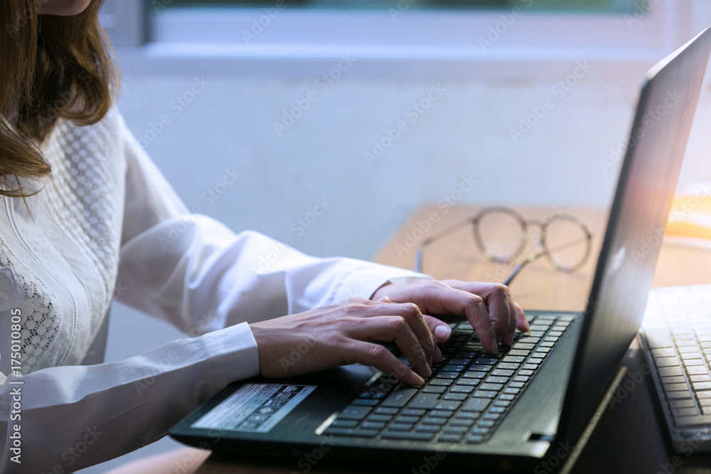 Businesswoman working in the night shift at home. Businesswoman working in the night shift at home.