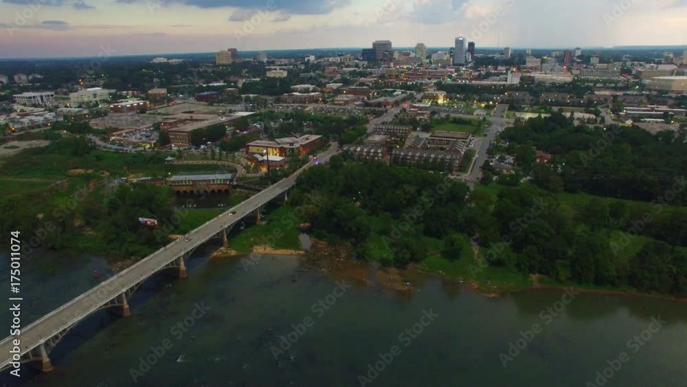 Aerial time lapse shot in 4k above the Columbia South Carolina Skyline of the eclipse shadow falling across the city. Shot with a DJI phantom 4 Aerial time lapse shot in 4k above the Columbia South Carolina Skyline of the eclipse shadow falling across the city. Shot with a DJI phantom 4
