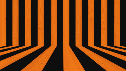 Wood texture background, stripe black and orange for Halloween background