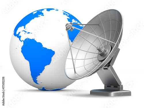 satellite aerial and globe ...