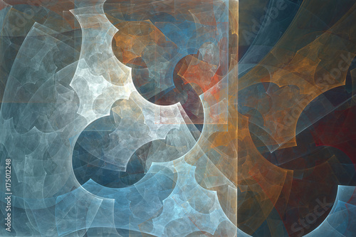 Abstract fractal background. Abstract painting in pastel colors viewed like a cave images. Textured image in rose, blue, cyan, red colors. For your creative design.