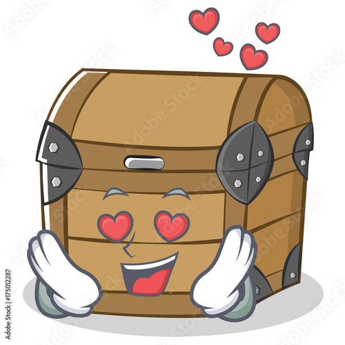 In love chest character cartoon style