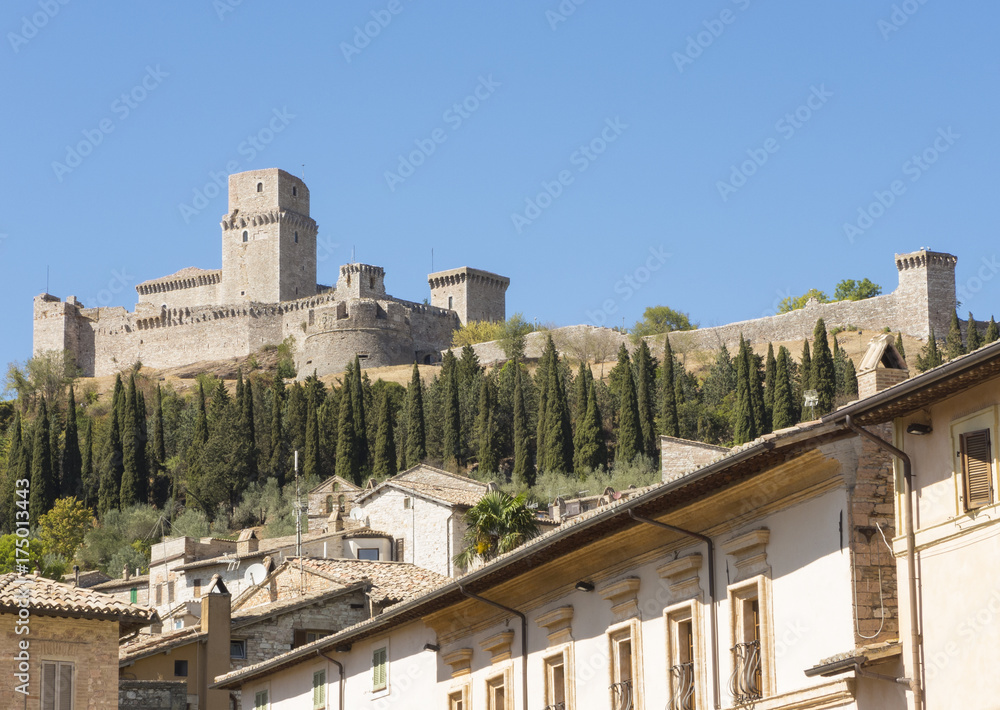 Assisi, Italy, a Unesco world heritage. The upper medieval fortress