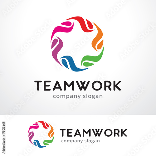 Team Work Logo Template Design Vector, Emblem, Design Concept, Creative Symbol, Icon