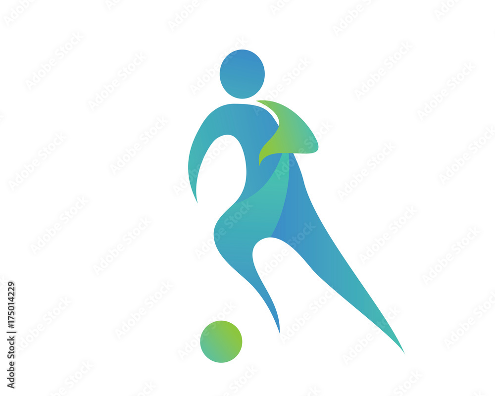 Modern Abstract Soccer Player In Action Logo
