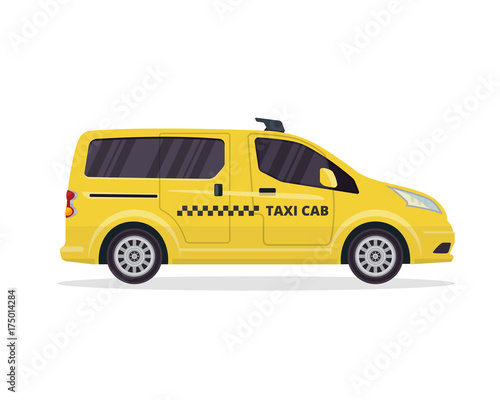 Fototapeta Naklejka Na Ścianę i Meble -  Modern Urban Yellow Taxi Vehicle Illustration 