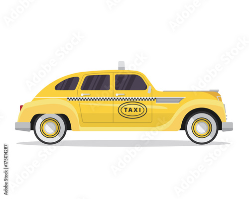 Modern Urban Yellow Taxi Vehicle Illustration © naulicreative