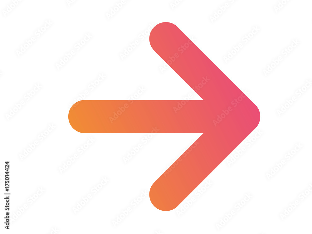 Gradient orange to pink isolated arrow flat icon Gradient orange to pink isolated arrow flat icon