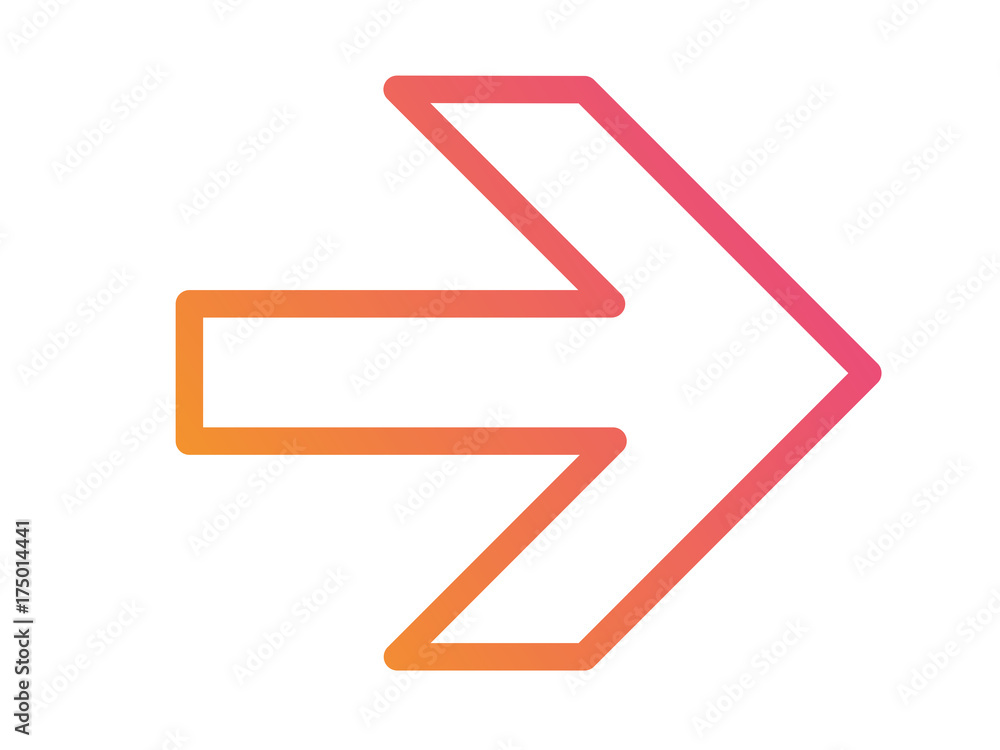 Gradient orange to pink isolated arrow flat icon Gradient orange to pink isolated arrow flat icon
