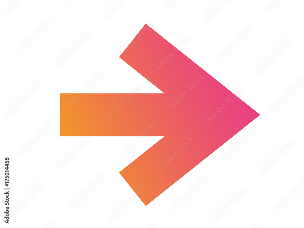 Gradient orange to pink isolated arrow flat icon Gradient orange to pink isolated arrow flat icon