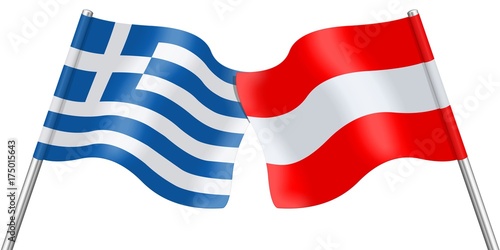 Flags. Greece and Austria photo