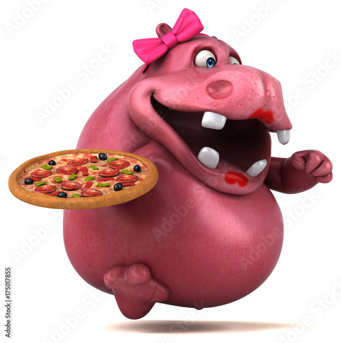 Pink Hippo - 3D Illustration