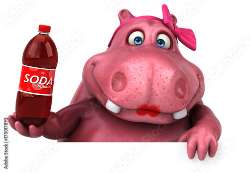 Pink Hippo - 3D Illustration