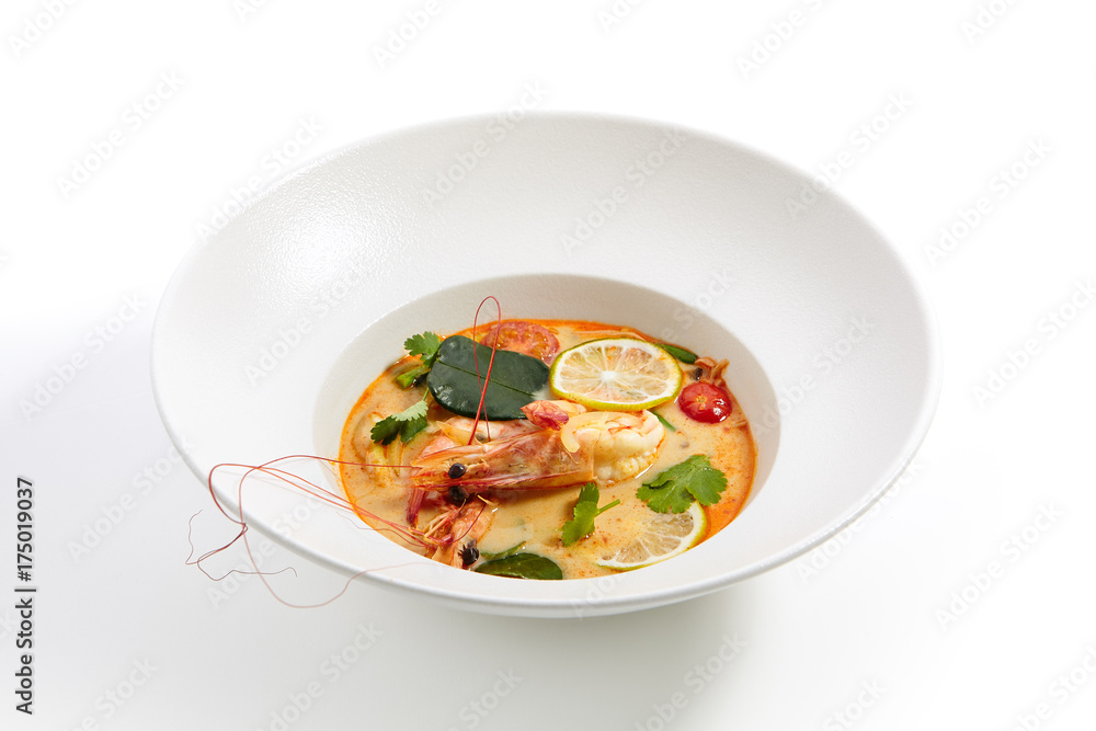 Special dishes of Pan-Asian cuisine in white plate Special dishes of Pan-Asian cuisine in white plate