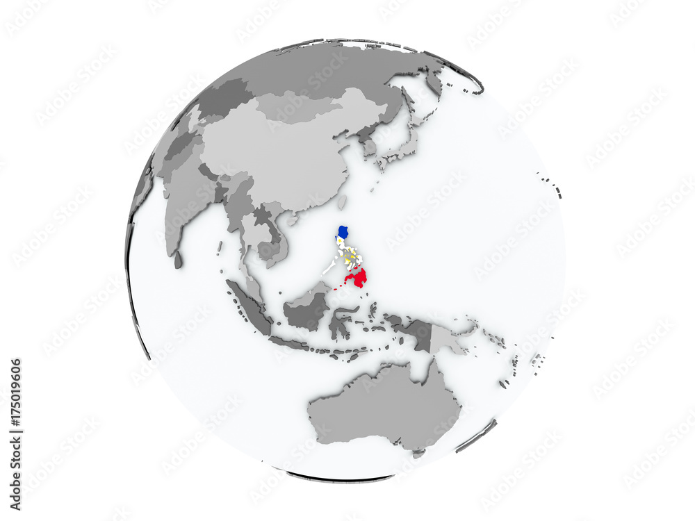 Obraz premium Philippines on globe isolated