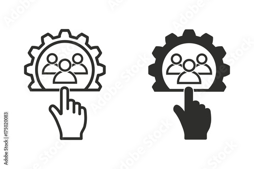 Digital interaction vector icon.
