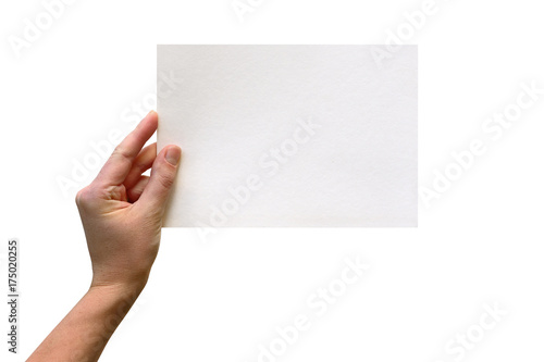 Female hands with clean sheet of paper