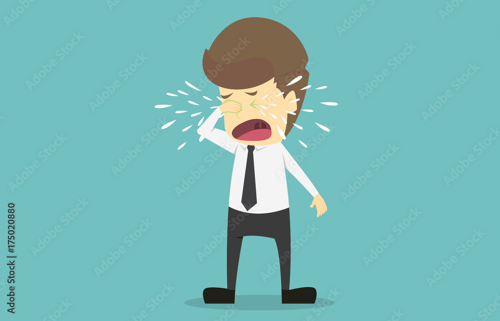 Businessman crying sad.Cartoon of business success is the concept of the man characters business, the mood of people, can be used as a background, banner, infographics. vector illustration Businessman crying sad.Cartoon of business success is the concept of the man characters business, the mood of people, can be used as a background, banner, infographics. vector illustration