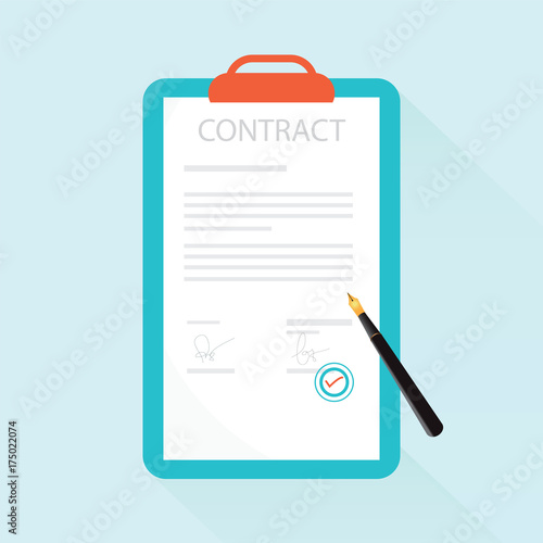 Paper deal contract with pen on desk