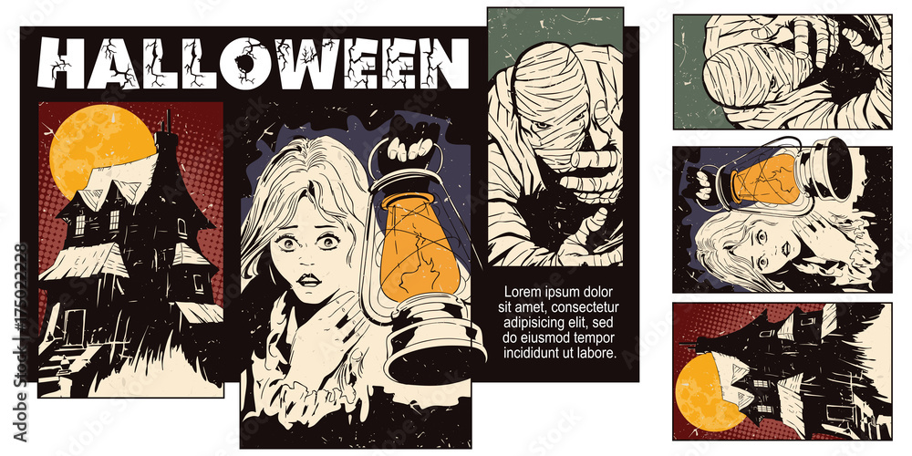 Fototapeta premium Collage on theme halloween.