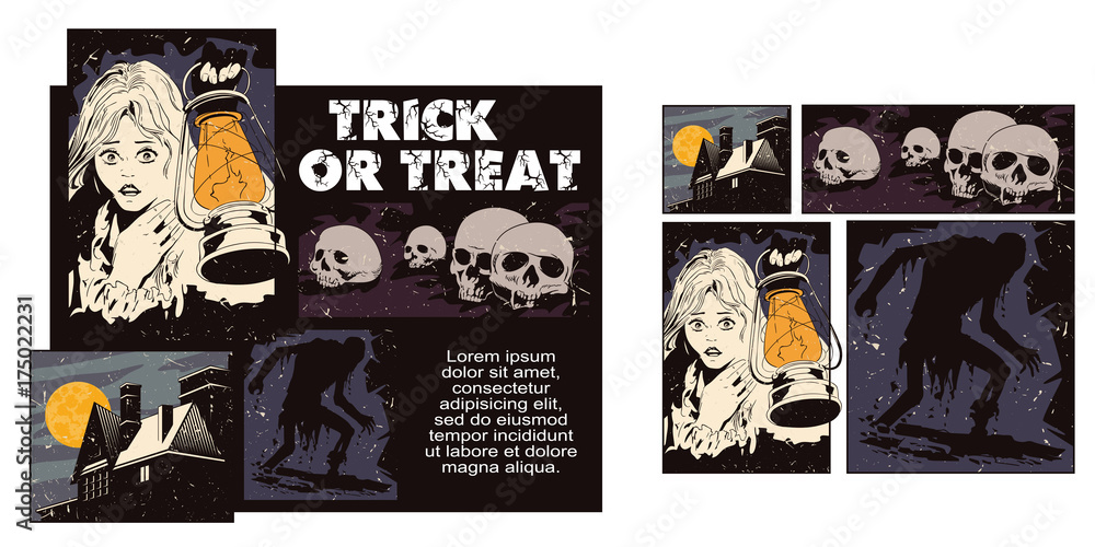 Fototapeta premium Collage on theme halloween.