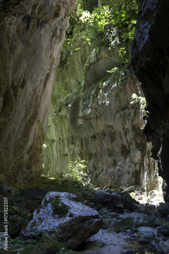 narrow gorge canyon in matese park valle del torano