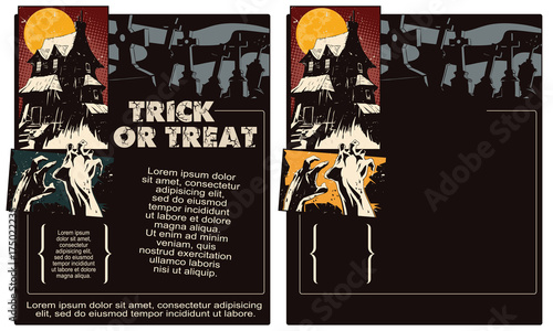 Stock illustration. Halloween template flyer.