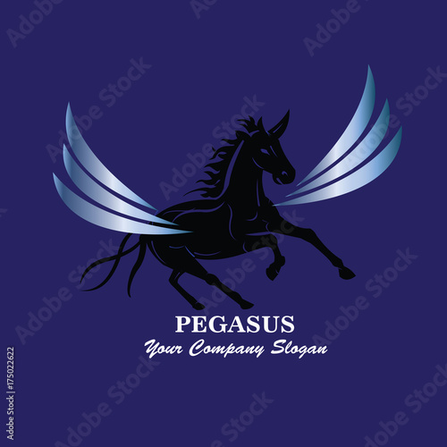 Pegasus Logo, Horse with Wings Brand Identity