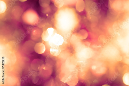 Abstract blur glowing bokeh lighting in night party