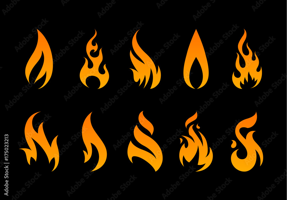 Vector Flame Shapes Vector Flame Shapes