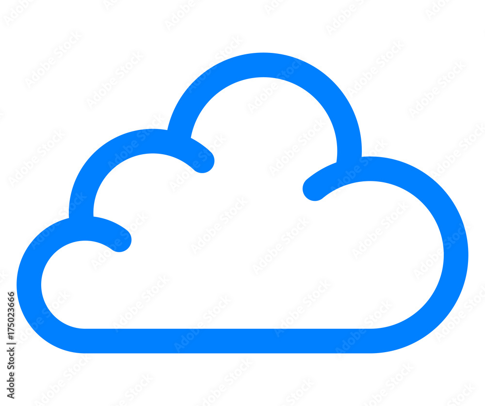 blue cloud icon on white background blue cloud icon on white background