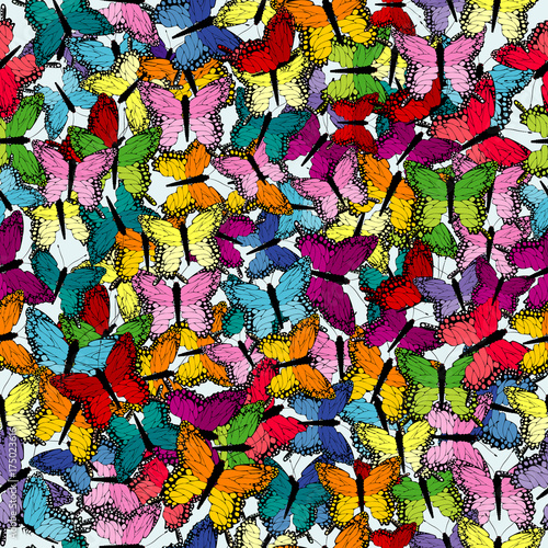 Colorful seamless background with butterflies © hibrida