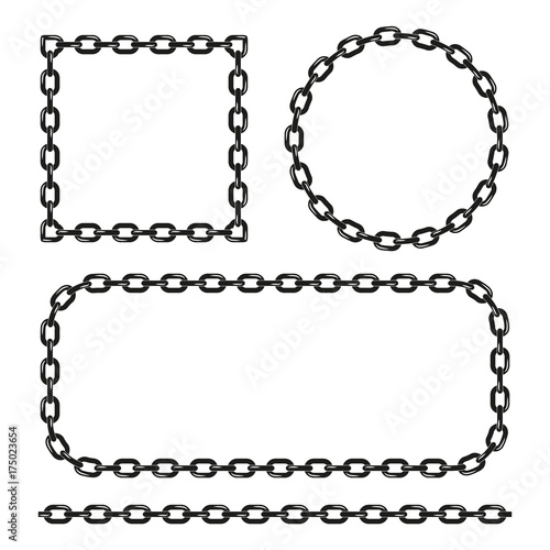Simple black and white chain frames set