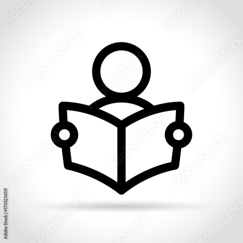 reading book icon on white background