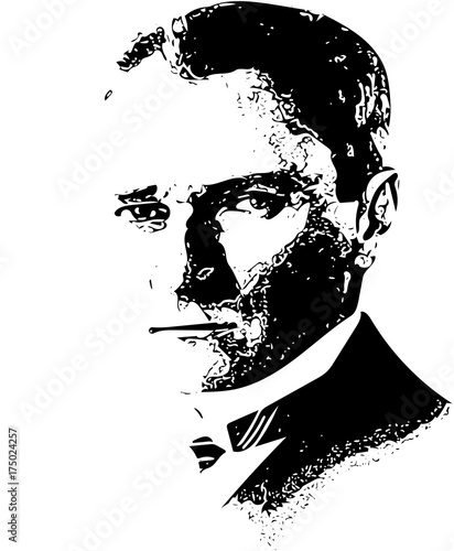 Mustafa Kemal Ataturk illustration. He is the founder of modern Republic of Turkey
