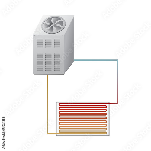 The outdoor unit of the chiller.