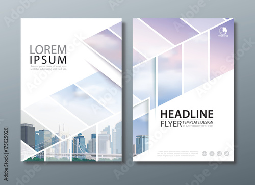 White annual report brochure flyer design, Leaflet cover presentation, book cover template, layout in A4 size.