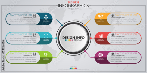 Infographic business timeline process chart template. Vector modern banner used for presentation and workflow layout diagram, web design. Abstract elements of graph options.