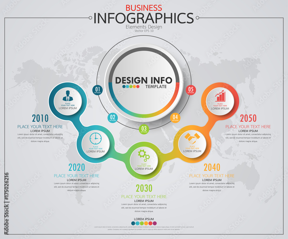 Infographic business timeline process chart template. Vector modern banner used for presentation and workflow layout diagram, web design. Abstract elements of graph options.