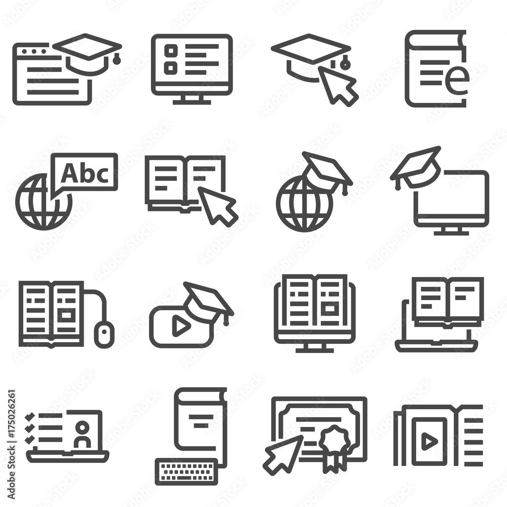 Online education icons