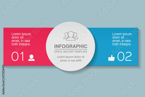 Vector infographic template for diagram, graph, presentation, chart, business concept with 2 options 