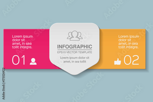 Vector infographic template for diagram, graph, presentation, chart, business concept with 2 options.
