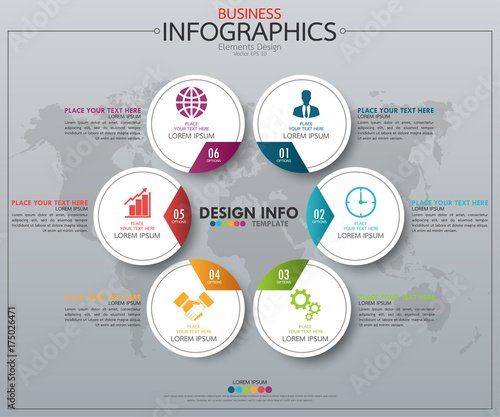 Infographic business timeline process chart template. Vector modern banner used for presentation and workflow layout diagram, web design. Abstract elements of graph options.