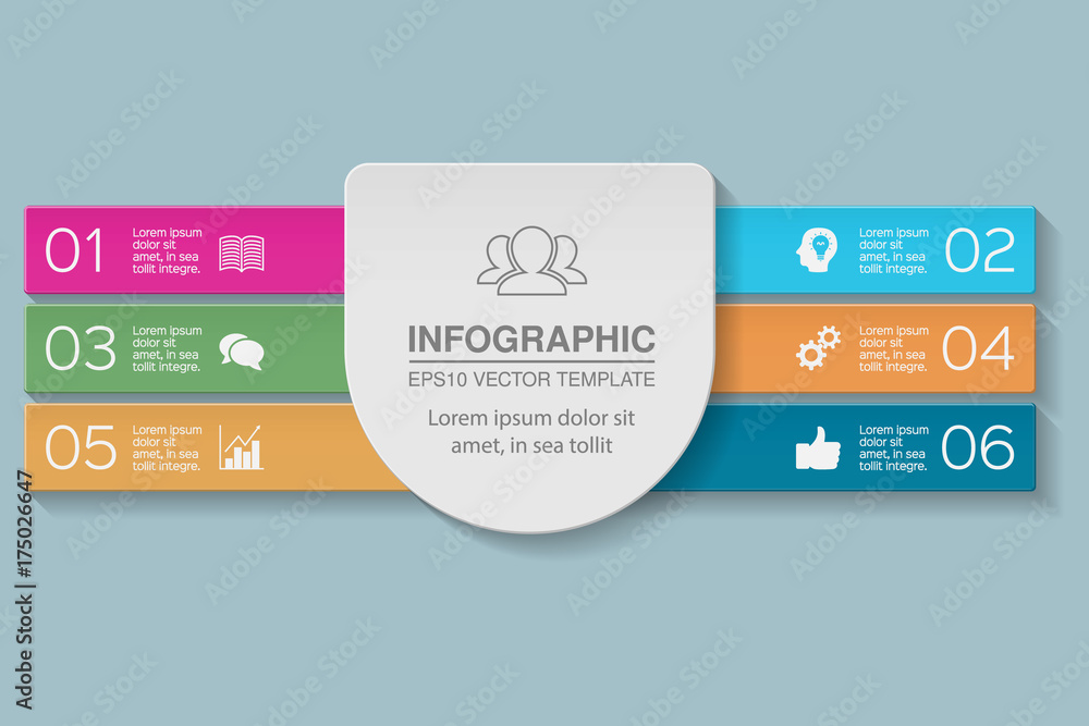 Vector infographic template for diagram, graph, presentation, chart, business concept with 6 options. Vector infographic template for diagram, graph, presentation, chart, business concept with 6 options.