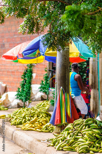 View on  bananas on street market in Cartagena - Colombia photo