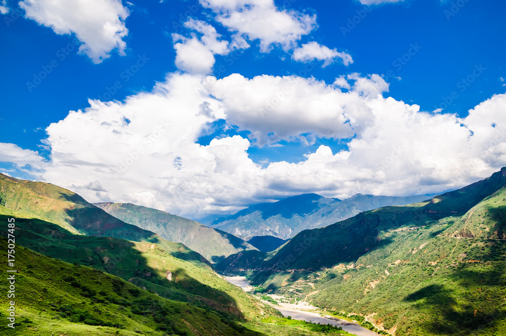 View on Gorche chicamocha canyon in the Andes of Colombia View on Gorche chicamocha canyon in the Andes of Colombia