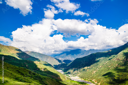 View on Gorche chicamocha canyon in the Andes of Colombia 