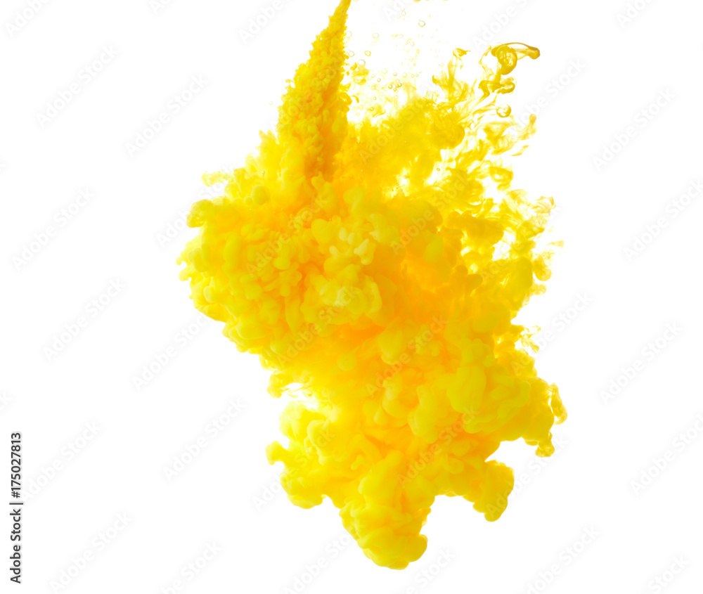 Fototapeta premium Atrament w wodzie na białym tle