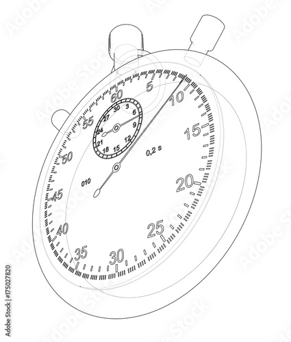 Stopwatch or timer sketch. Vector