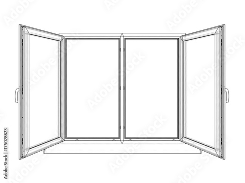 Open windows sketch. Vector